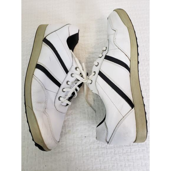 (J24) Foot Joy Contour Mens Golf Shoes Size 12 Leather Spikeless White 54363 - Picture 1 of 7